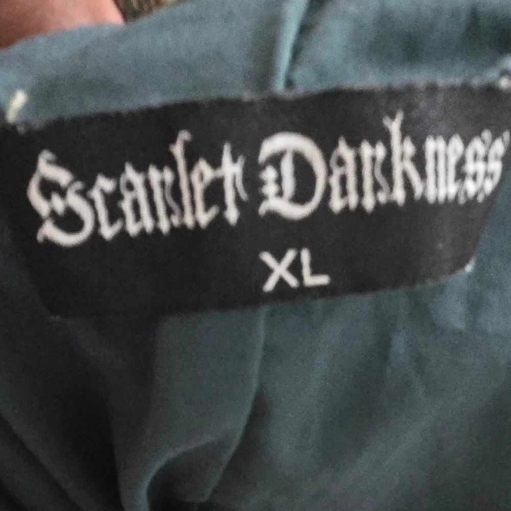 Scarlet Darkness Green Plaid Maxi Skirt XL Cottagecore Renaissance Elastic Waist